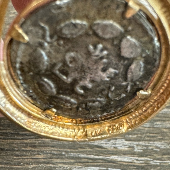 14K Yellow Gold Judean Bar Kokhba Revolt Coin Pendant - Picture 14 of 16